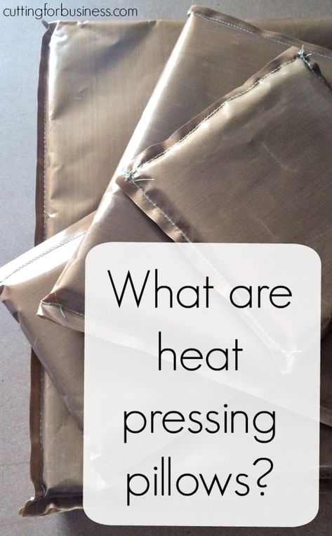 Tutorial: How to Use Pressing Pillows in Your Heat Press - Great for Silhouette or Cricut crafters - by cuttingforbusiness.com Diy Heat Press, Silouhette Cameo, Heat Press Projects, Cricut Htv, Inkscape Tutorials, Cricut Help, Silhouette Curio, Monogram Ideas, Silhouette Cameo Tutorials