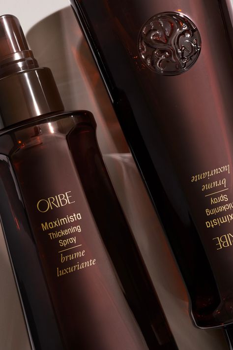 Bigger is better. This thermal-protective body-builder helps you expand to your absolute fullest with enduring lift and hold. Spray on damp hair, section by section, from roots to ends and blow-dry to the highest volume. Ingredients:Thickening Copolymers provide instant, amplified volume with lasting hold. Oribe Signature Complex (Watermelon, Lychee and Edelweiss Flower) defends hair from oxidative stress, photoaging and the deterioration of natural keratin, all while protecting from the drying, Hair Content, Edelweiss Flower, Hair Thickening, Body Builder, Curly Hair Care, Beauty Skin Care Routine, Skin Care Essentials, Blow Dry, Protective Hairstyles