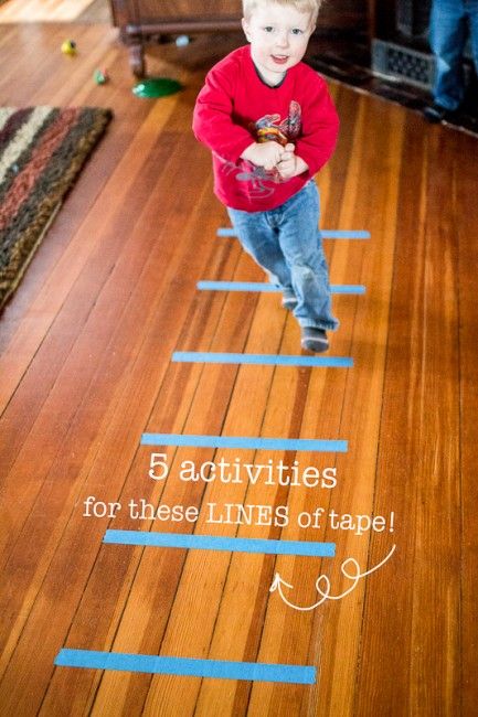 5 activities to do with the same 6 lines of tape. AWESOME for a rainy day!! Drawing Lips, Gross Motor Activities, Movement Activities, Easy Activities, Rainy Day Activities, Canvas Easy, Toddler Fun, Gross Motor, Motor Activities