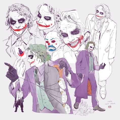 3 Jokers, Joker Drawings, Der Joker, Joker Heath, Joker Artwork, Heath Ledger Joker, Music Drawings, Best Villains, Joker Art