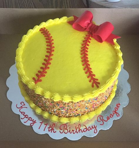 Softball Cakes, Softball Birthday Cakes, Softball Cake, Softball Birthday Parties, Softball Birthday, Softball Party, Whiskey Cake, Sport Cakes, Baseball Birthday