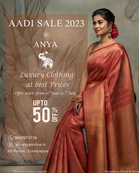 Anya Boutique - Online Shopping for Womens Clothing Engagement Invitation Card Design, Instagram Graphic Design, Presentation Slides Design, Saree Sale, Ads Creative Advertising Ideas, Slides Design, Silk Kurti, Of Sarees, Jewelry Design Inspiration