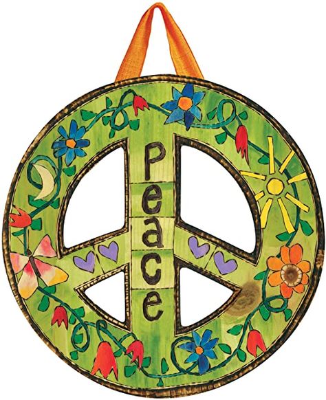 AmazonSmile : Studio M DD1652 Peace Everywhere Indoor/Outdoor Door Décor : Garden & Outdoor Paz Hippie, Peace Poles, Peace Pole, Peace Love And Happiness, Peace Symbols, Door Wall Decor, Peace Sign Art, Art Pole, Heal Your Heart