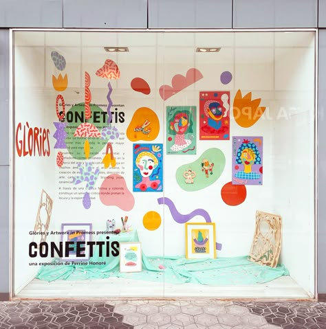 Cool Window Displays, Retail Mural, Exhibition Display Ideas, Exhibition Design Ideas, Store Mural, Booth Design Ideas, Graphic Design Exhibition, Exhibition Display Design, Booth Decor