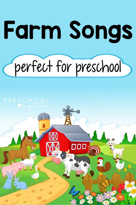 Circle Time Songs For Preschool, Farm Animal Songs, Farm Theme Preschool Activities, Songs For Preschool, Farm Activities Preschool, Farm Songs, Preschool Music Activities, Farm Animals Preschool, Farm Lessons