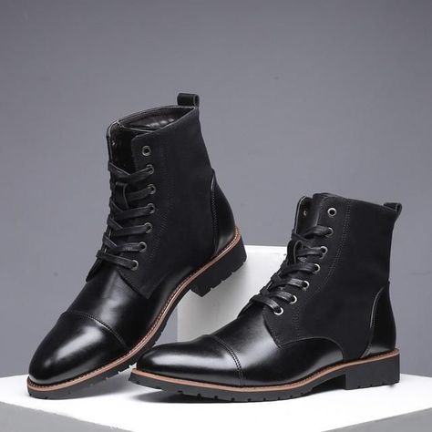 f016e59c7ad8b1d72903bb1aa5720d53desc38752483ri Casual Leather Boots, Men Ankle Boots, Plus Size Boots, Ankle Boots Men, Casual Leather Shoes, Mens Snow Boots, Mens Leather Boots, Military Boots, Martin Boots