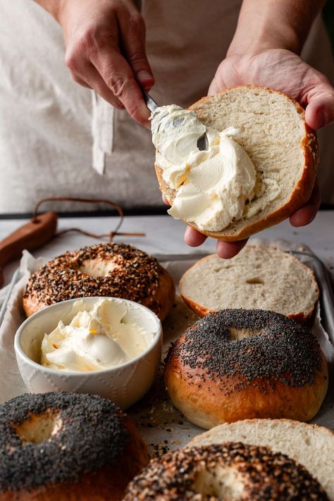 Make these absolutely delicious sourdough discard bagels in just 4 hours! This recipe for homemade sourdough bagels is great for sourdough beginners and includes an optional overnight ferment for better digestibility. This recipe works with active, bubbly sourdough starter or discard. #sourdough #bagels Sourdough Discard Bagels, Discard Bagels, Sourdough Starter Discard Recipes, Starter Discard Recipes, Everything Sourdough, Bagel Toppings, Sourdough Bagels, Half Baked Harvest Recipes, Thirty Flirty And Thriving