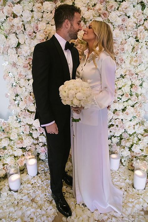 Morgan Stewart and Jordan McGraw Tie the Knot in Private Wedding Ceremony — See the Photos Morgan Stewart Wedding, Morgan Stewart Style, Private Wedding Ceremony, Celebrity Brides, Morgan Stewart, Living Room Wedding, Sunday Kind Of Love, New Years Wedding, Second Marriage