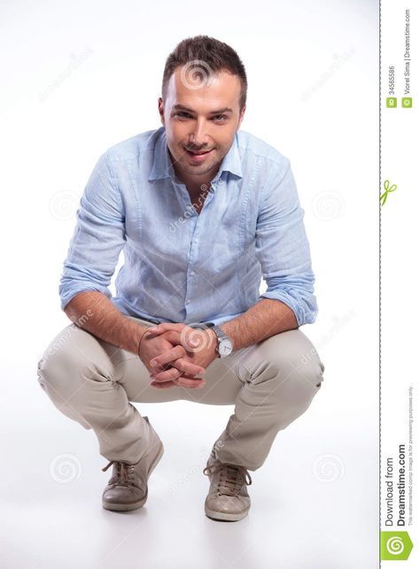 Crouched Down Pose, Crouched Pose Reference, Crouched Pose, Pose Reference, Down Shirt, Casual Button Down Shirt, Button Down Shirt, Men Casual, Mens Tshirts