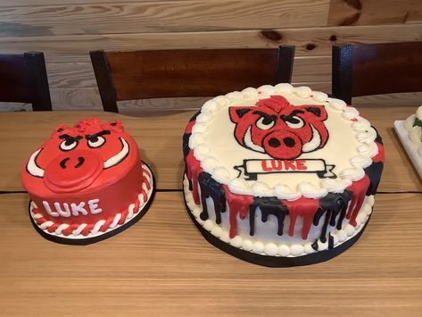 Pig First Birthday, Razorback Cake, Razorback Party, Woo Pig Sooie, 1st Halloween, Arkansas Razorbacks, 6th Birthday Parties, One Year Old, 6th Birthday