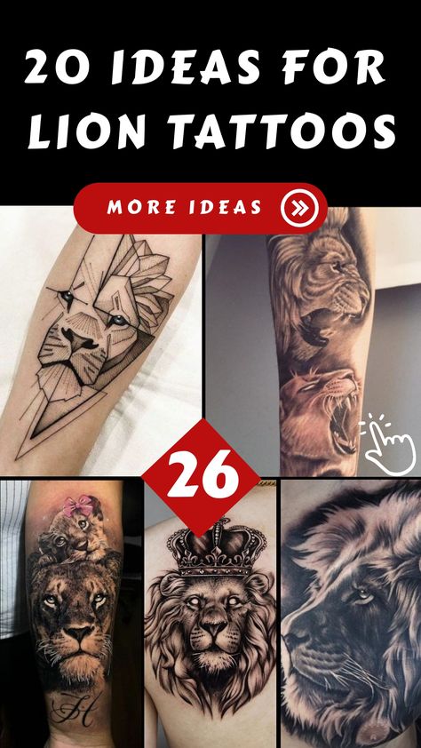 20 Ideas for Lion Tattoos Women Tattoo Placement, Lion Cub Tattoo, Lion Hunting, Lioness And Cubs, Cubs Tattoo, Lion Silhouette, 3d Lion, Create A Tattoo, Lion Tattoos