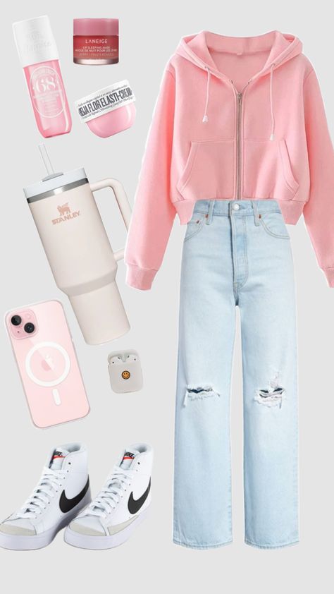 Cute Winter Outfit, Cute Middle School Outfits, Preppy Outfits For School, Simple Outfits For School, Cute Nike Outfits, Preppy Summer Outfits, Winter Outfit Ideas, Casual Outfits For Teens, Casual Preppy Outfits