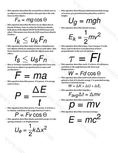 Engineering Formulas, Physics High School, Physics Lessons, Physics Concepts, Mcat Study, Learn Physics, Engineering Notes, Physics Classroom, Basic Physics