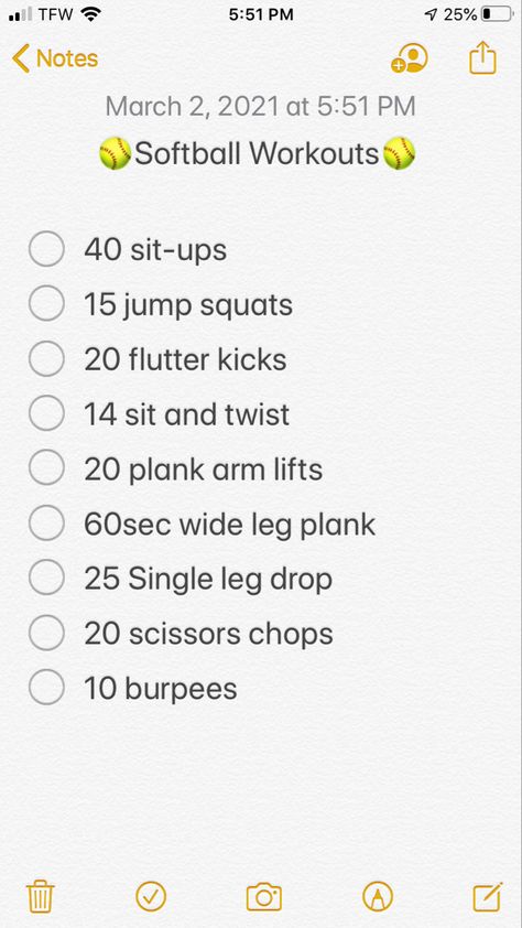 Good Softball Workouts, Soft Ball Workout, Softball Arm Workout, Softball Offseason Workouts, Off Season Softball Workouts, Softball Catcher Workouts, Softball Drills To Do By Yourself, Softball Workouts For Catchers, Softball Stretches