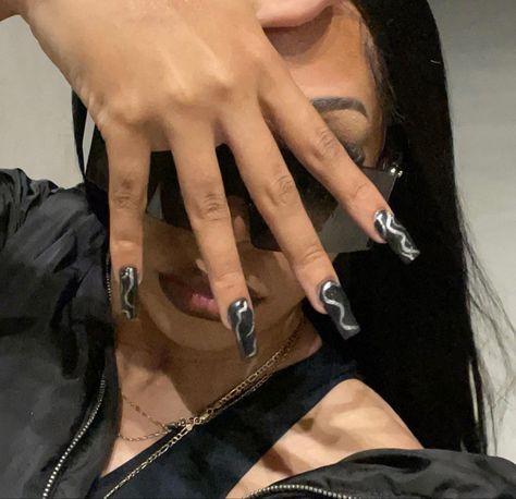 Liyah Li Nails, Liyah Li Aesthetic, Aaliyah Li, Li Aesthetic, Liyah Li, Black Effect, Euphoria Nails, Lavish Lifestyle, Suga Suga