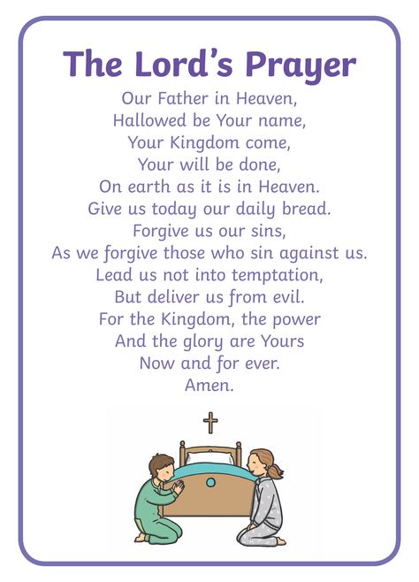 Our Lords Prayer, Lord's Prayer For Kids, The Lords Prayer For Kids Free Printable, The Lords Prayer Printable Free, The Lord’s Prayer, The Lord's Prayer For Kids, Lords Prayer Crafts, Prayer Template, The Lord's Prayer Printable