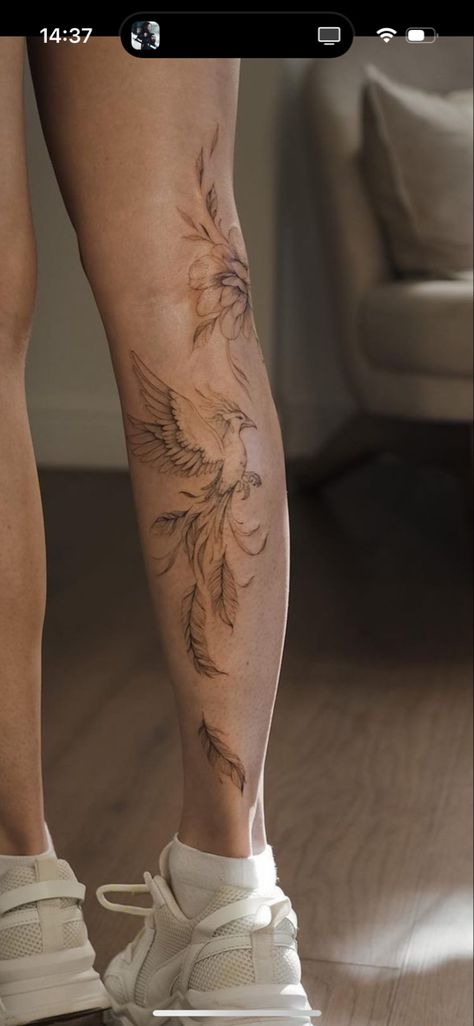 Leg Fine Line Tattoo, Fine Line Tattoo Leg, Fine Line Leg Tattoos Women, Side Of Leg Tattoos Women, Fine Line Leg Tattoo, Lower Leg Tattoos, Couples Tattoos, Leg Tattoos Women, Tattoos Women