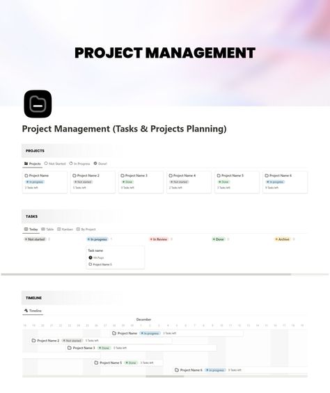 free notion templates Notion Project Management Template, Notion Task Manager, Notion Template Ideas Work, Notion Project Template, Project Management Templates Free, Notion Template Work, Notion Project Management, Notion Template For Work, Free Notion Templates