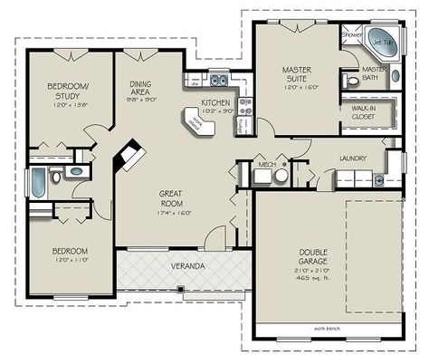 houseplans.com 1550sqft Stairs House, Young House Love, Attached Garage, Craftsman Style House Plans, Craftsman House Plan, Ranch House Plans, Craftsman House Plans, House Blueprints, Tiny House Plans