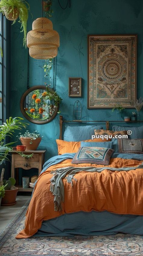 Bedroom Ideas Couples, Blue Bedroom Walls, Bedroom Ideas Aesthetic, Sage Green Bedroom, Blue Bedroom Decor, Apartment Bedroom Decor, Yellow House, Bedroom Decor Cozy, Bedroom Walls