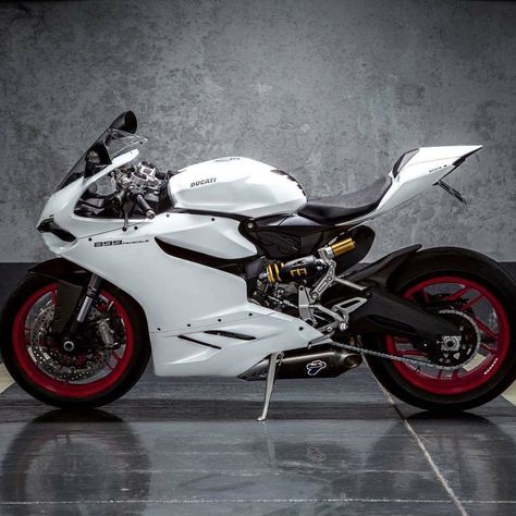 White Beast 🤩 #ducatiobsession 📷 via @ducatinsta Drive Motorcycle, Ducati 899 Panigale, 899 Panigale, Ninja Bike, Xe Ducati, Luxury Car Photos, Ducati Sport Classic, Moto Ducati, Motorcycle Luggage