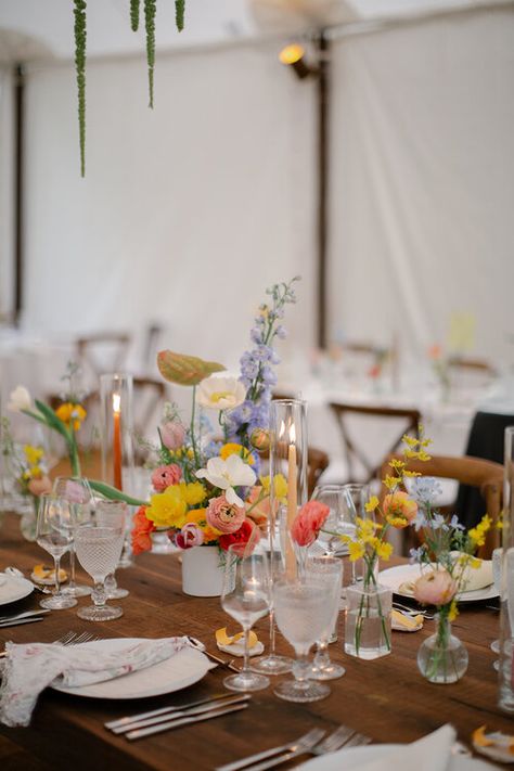 Spring Wedding Table Settings, Backyard Spring Wedding, Spring Wedding Table, Tented Reception, Bespoke Wedding Invitations, Ceremony Design, Floral Napkins, Tent Reception, Garden Party Wedding