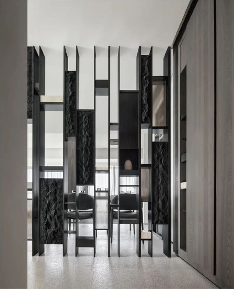 Feature Wall Design, House Main Gates Design, Cladding Design, Wall Partition, Shelving Design, Home Design Floor Plans, Lobby Interior, Office Partition, Living Room Design Inspiration