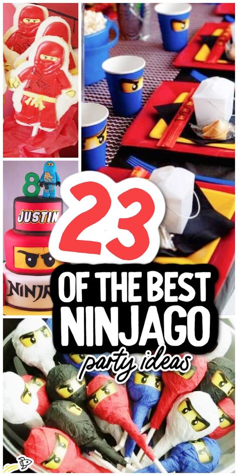 23 Of The Best Ninjago Party Ideas Ninjago Lego Party, Ninjago Party Activities, Lego Ninja Party Ideas, Ninjago Party Ideas Decoration, Ninjago Food Ideas, Ninja Bday Party Ideas, Ninjago Birthday Party Games, Lego Ninjago Birthday Party Ideas, Lego Ninja Party