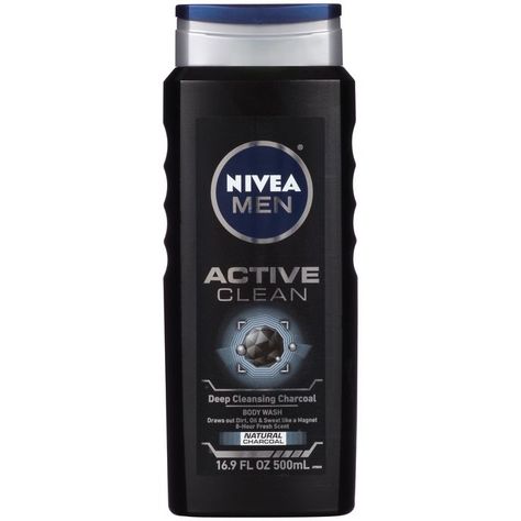 NIVEA FOR MEN Body Wash Active Clean 16.9 oz (Pack of 4) Clean Body Wash, Body Wash Natural, Mens Body Wash, Exfoliating Body Wash, Natural Body Wash, Nivea Men, Cleansing Shampoo, Natural Exfoliant, Body Cleanse