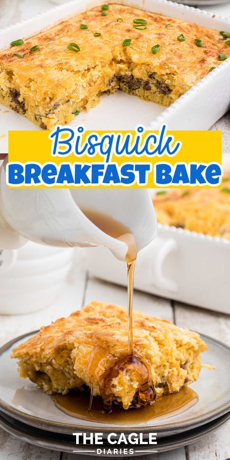 Breakfast Casserole Using Bisquick, Jiffy Breakfast Casserole, Quick Breakfast Bake, Bisquick Breakfast Ideas, Breakfast With Bisquick, Maple Sausage Breakfast Casserole, Bisquick Breakfast Recipes, Breakfast Casserole Bisquick, Bisquick Breakfast Casserole