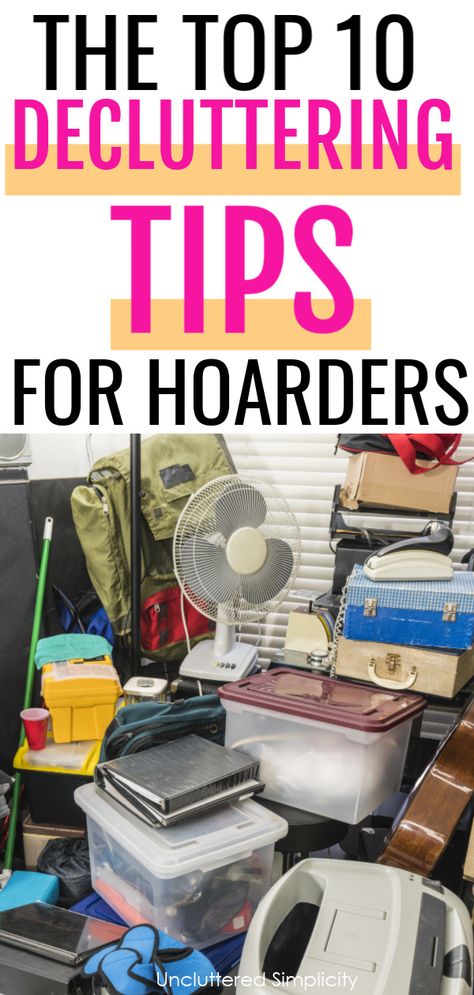 If you or someone you love is a hoarder, you need practical, actionable decluttering tips. Here are the best ways for hoarders and packrats to declutter and organize their homes. Hoarder Help, Hoarding Help, Decluttering Clothes, Clutter Help, Declutter Organization, Decluttering Checklist, Tips For Decluttering, Declutter Bedroom, Getting It Together