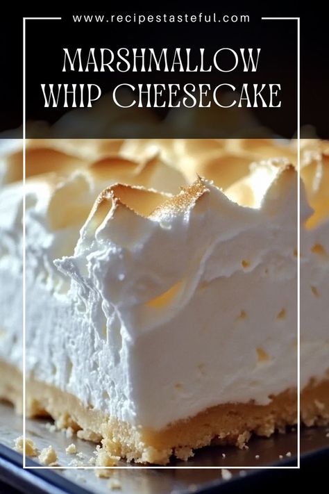 Indulge in this delightful Marshmallow Whip Cheesecake, featuring a creamy filling made with cream cheese and marshmallow fluff, all atop a buttery graham cracker crust. Perfect for any occasion, this no-bake dessert is light, fluffy, and irresistibly sweet! Marshmallow Whip Cheesecake, Marshmallow Fluff Cheesecake, Marshmallow Fluff Desserts, Marshmallow Fluff Recipes Desserts, No Bake Graham Cracker Crust, Cream Cheese And Marshmallow Fluff, Cream Cheese Fluff, Marshmallow Cheesecake, Baked Graham Cracker Crust