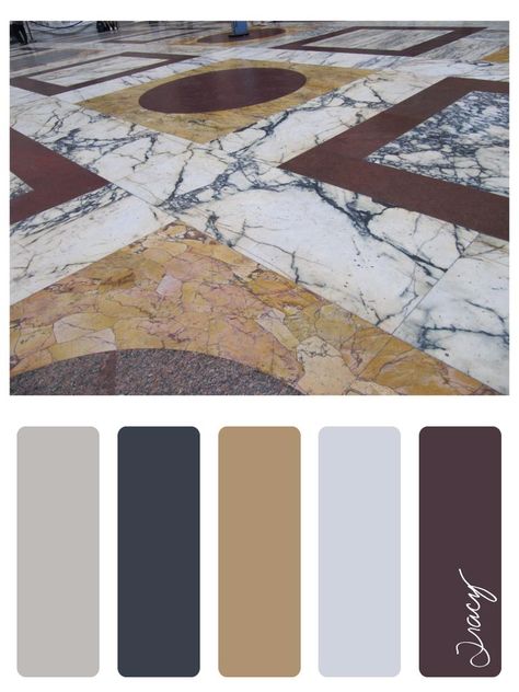 roman pantheon floor colour palette - marble inlaid 'opus sectile' floor shows stone from all over the Roman empire Ancient Greek Colour Palette, Ancient Rome Color Palette, Ancient Greek Color Pallete, Roman Color Palette, Ancient Color Palette, Roman Palette, Marble Colour Palette, Roman Room, Roman Interior