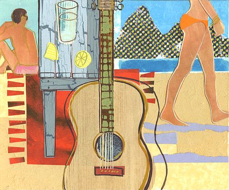 illustration - bossanova Bossa Nova Art, Brasil Aesthetic Art, Bossa Nova Poster, Bossa Nova Aesthetic, Bossa Nova Music, Nova Art, Brazil Culture, Brazil Art, Music Cover Photos