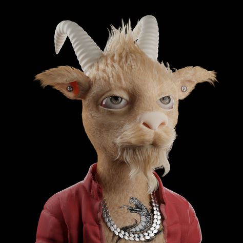 3d goat with cloth Goat Human Hybrid, Goat Character, Human Hybrid, Hybrid Art, 3d Characters, Castiel, Goats, Character Design, Human