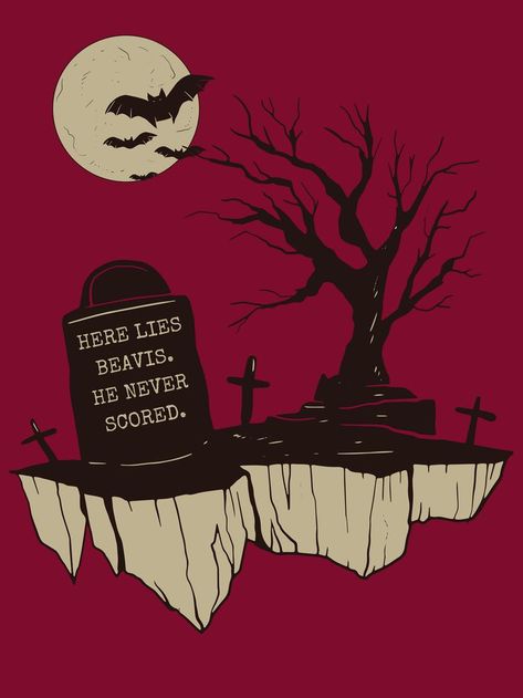 Here Lies Beavis- Funny Halloween gift an 80's kid or 90's kid would appreciate! Halloween 80s, Here Lies, Spooky Designs, 90s Kids, Tombstone, Funny Halloween, Halloween Gift, Halloween Funny, Halloween Gifts