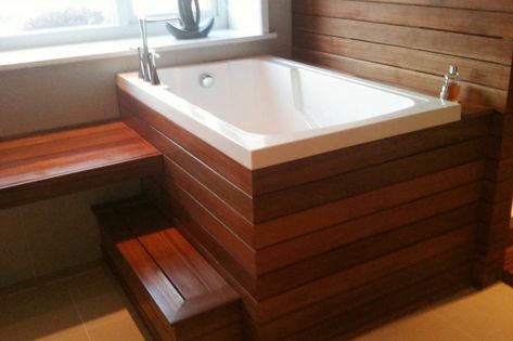 Deep Bathtub, Deep Tub, Japanese Bathroom, Wooden Bathtub, Space Saving Baths, Japanese Soaking Tubs, Japanese Bath, Deep Soaking Tub, Whirlpool Bath