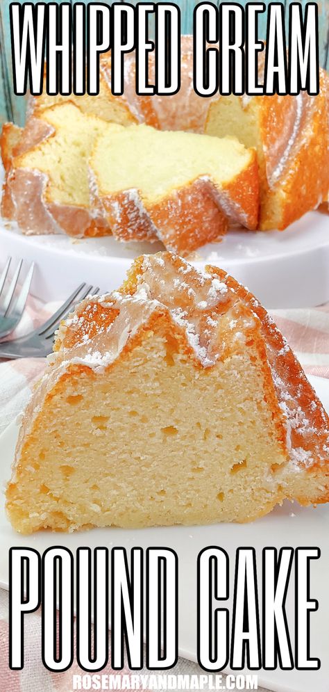 Indulge in the rich, velvety texture of Whipped Cream Pound Cake. Dense and buttery with a moist crumb, it’s perfect for any occasion! Whipped Cream Pound Cake, Cream Pound Cake Recipe, Whipping Cream Pound Cake, Best Pound Cake Recipe, Moist Pound Cake, Making Whipped Cream, Pound Cake Recipe, Baking Basics, Leftover Cake