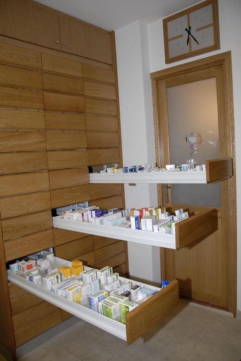 For professional storage and dispensing of medicines. Pharmacy, Medicine, Drawers, Medical, Quick Saves, Design, Organisation