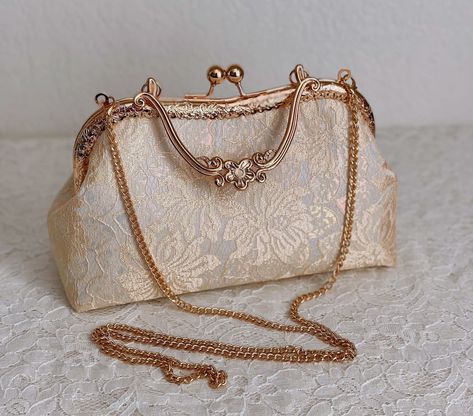 Wedding Purse For Bride, Ball Purse, Bridesmaid Purses, Thrift Board, Kiss Lock Purse, Lace Purse, Elegant Purse, Purse Wedding, Prom Purse