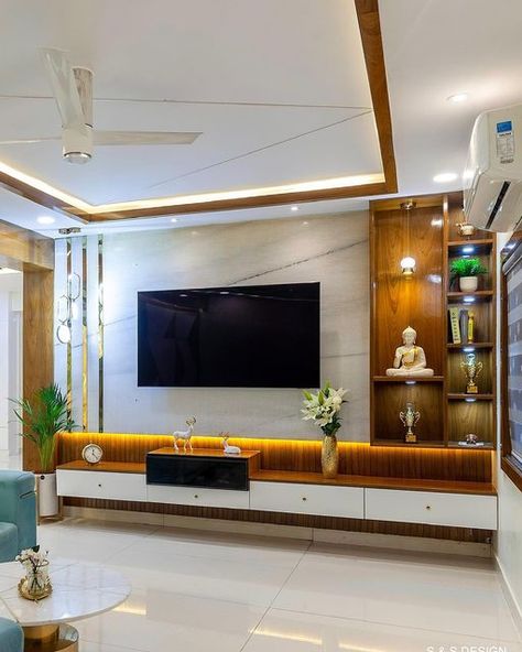 Latest Tv Unit Designs For Hall Wall, Modern Tv Unit Design Tv Walls, Hall Ideas Modern, Interior Design Tv Wall, Hall Wall Design, Hall Tv Unit Design Modern, Tv Units In Living Room, टीवी यू��निट, Latest Tv Unit Designs