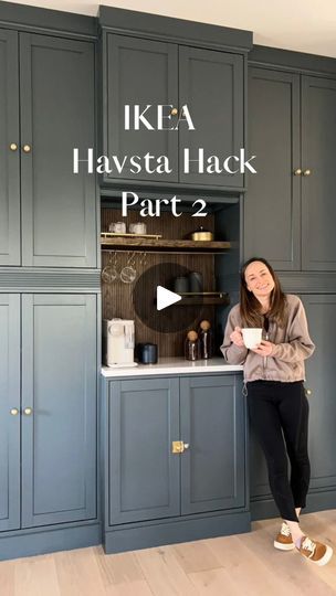 25K views · 341 reactions | IKEA Havsta Hacked - Part 2, the coffee bar! | Champagne Chaos | Giulio Cercato · Moments Havsta Ikea Bar, Ikea Havsta Tv Stand Hack, Havsta Ikea Cabinet Kitchen, Havsta Ikea Hacks, Ikea Coffee Station, Hauga Ikea Hacks, Havsta Tv Storage Combination, Ikea Havsta Brown, Havsta Ikea