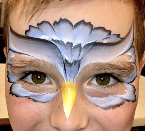 Animal Makeup Looks Easy, Wizard Face Paint, Quick And Easy Face Painting For Kids, Harry Potter Face Paint, Bird Face Paint, Owl Face Paint, Maquillage Harry Potter, Animal Face Paintings, Festival Face Paint