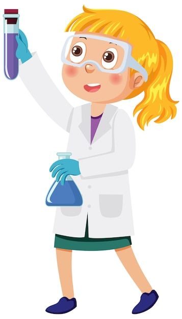 Cute scientist girl cartoon character | Premium Vector #Freepik #vector #girl-clipart #kids-clipart #girl-drawing #science-kids Scientist Clipart, Scientist Cartoon, Teaching Clipart, Science Clipart, Science Kids, Vector Girl, Classroom Background, Science Girl, Chemistry Set