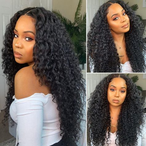 Wig Videos, Wig Styling Tips, Balayage Dark Roots, Curly Wig Styles, Crochet Curls, Sleek Braided Ponytail, Balayage Dark, V Part Wig, Vacation Hair