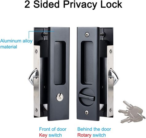 Amazon.com: Haccer 6.3” Privacy Pocket Door Lock Hardware with Key, Recessed Sliding Door Mortise Lock, Double Barn Door Lock, Invisible Furniture Hardware for 1-7/16” ~ 1-15/16” Thickness Door, Matte Black : Tools & Home Improvement Barn Door Lock, Barn Door Locks, Pocket Door Lock, Sliding Pocket Doors, Mortise Lock, Double Barn Doors, Pocket Door, Pocket Doors, Furniture Hardware