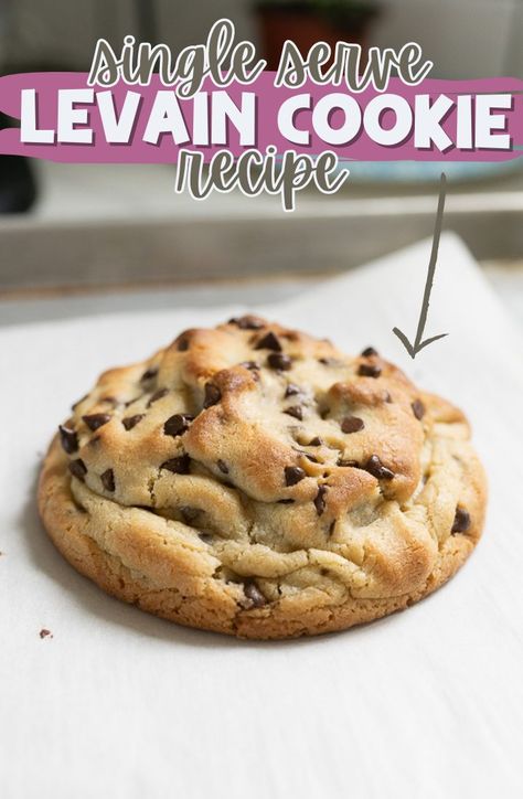 Single Serve Chocolate Chip Cookie Single Serve Levain Cookie, Giant Cookie For One, Quick And Easy One Person Desserts, Single Serve Biscuit Recipe, Individual Chocolate Chip Cookie, One Person Chocolate Chip Cookie, 1 Chocolate Chip Cookie Recipe, Single Cookie Recipe No Egg, One Chocolate Chip Cookie Recipe