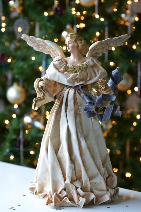 Tree Christmas Xmas Angel. Victorian tree top christmas angel #AD , #Sponsored, #advertisement, #Xmas, #Tree, #christmas, #Angel Christmas Ornaments Angels, Christmas Angel Decorations, Christmas Victorian, Christmas Tree Angel, Beautiful Christmas Ornaments, Angel Tree Topper, Angel Crafts, Angel Decor, Tree Top