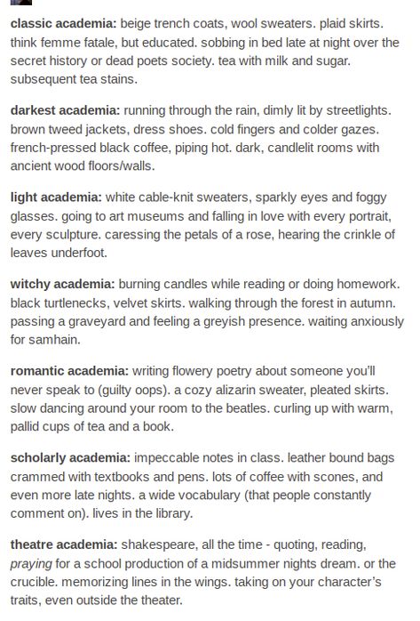 Different Types Of Academia Aesthetic, Academia Aesthetics Types, Different Types Of Academia, Romantic Academia Wedding, How To Be Light Academia, What Is Dark Academia, Theatre Academia Aesthetic Outfit, Scholarly Academia Aesthetic, Tag Yourself Aesthetic