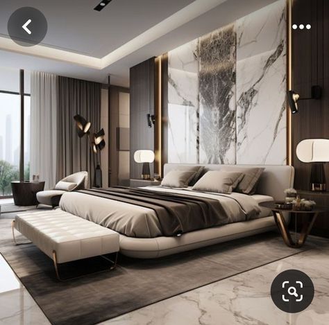 Fendi Casa Bedroom, Modern Luxury Home Interior Design, Fancy Bedroom Luxury, Luxurious Bedrooms Master Modern, Luxury Bedroom Design Master Suite, Luxurious Bedrooms Master, Luxurious Master Bedrooms, Bedroom Marble, Bedroom Modern Luxury